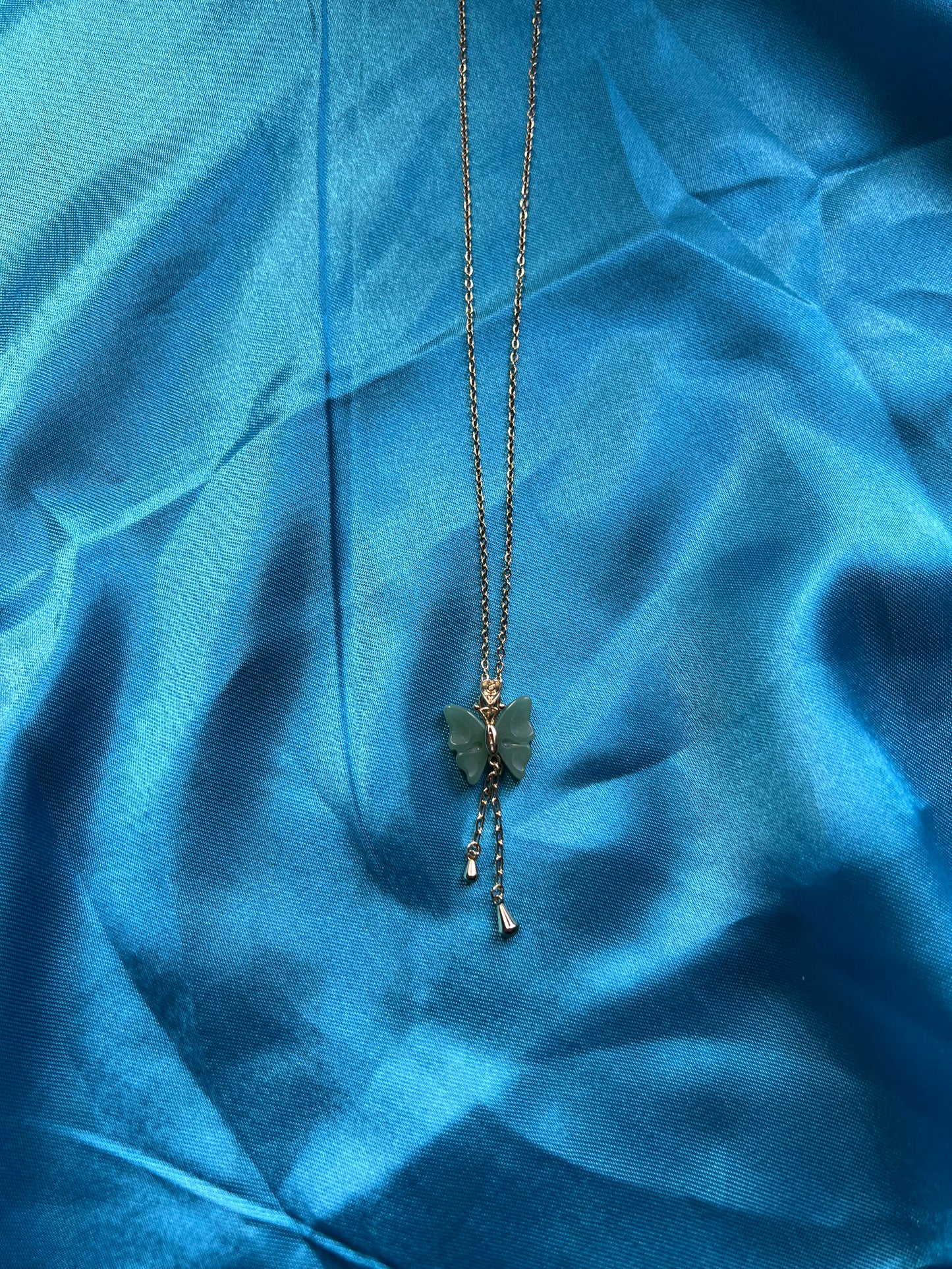 green elegant butterfly necklace