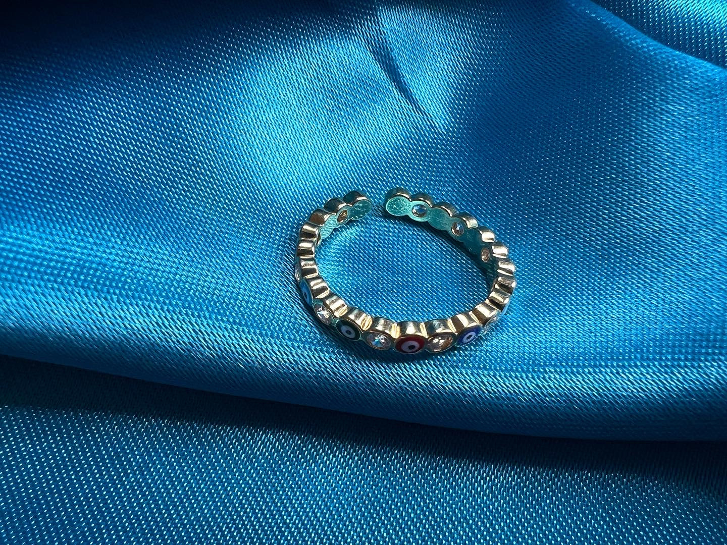 colorful ojitos adjustable ring