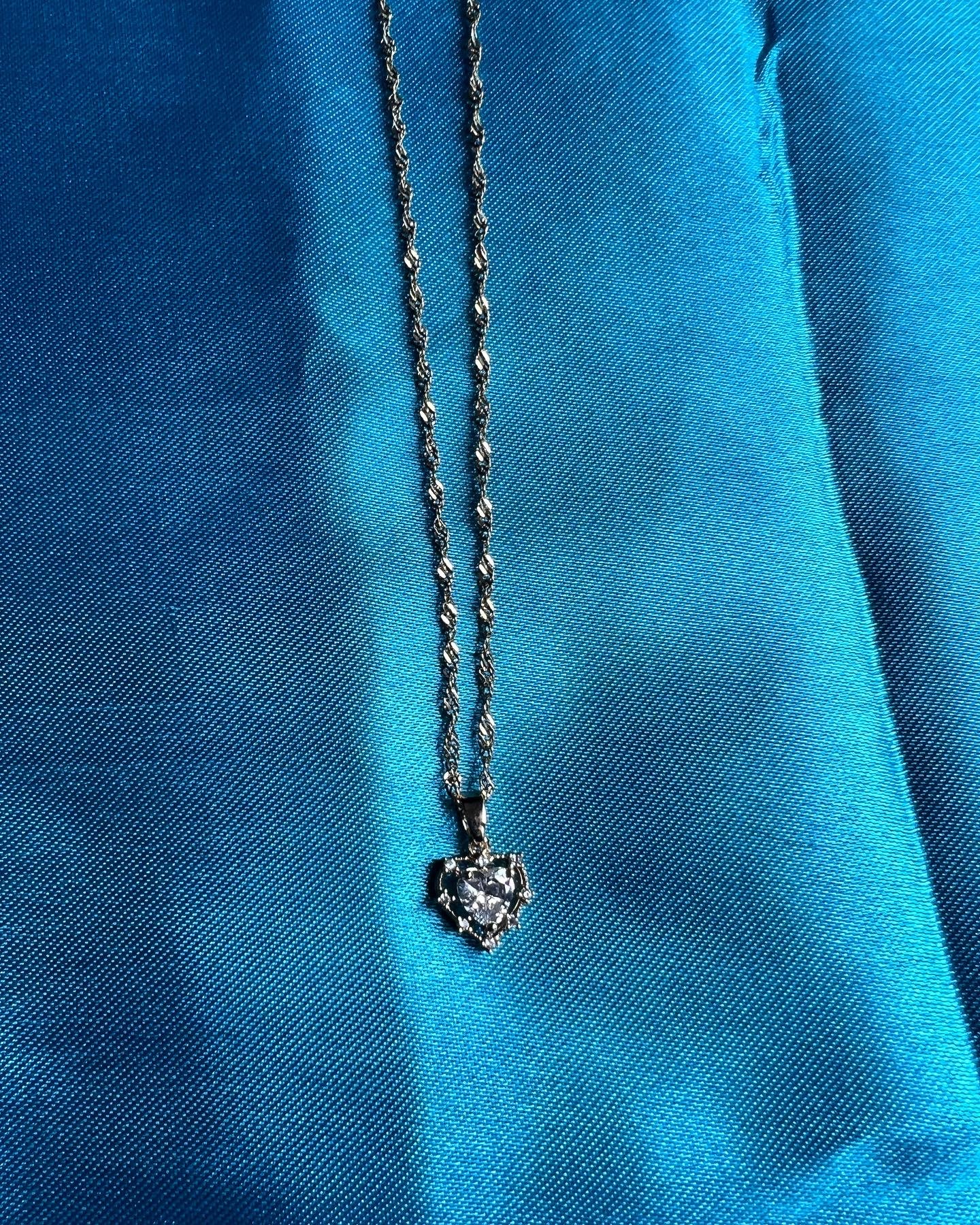 clear heart necklace