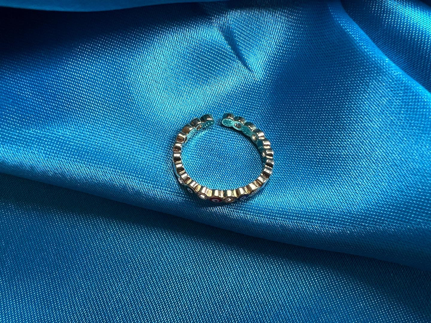 colorful ojitos adjustable ring