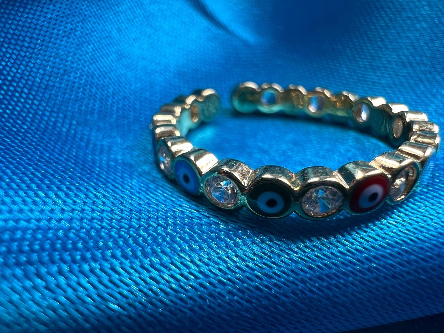 colorful ojitos adjustable ring