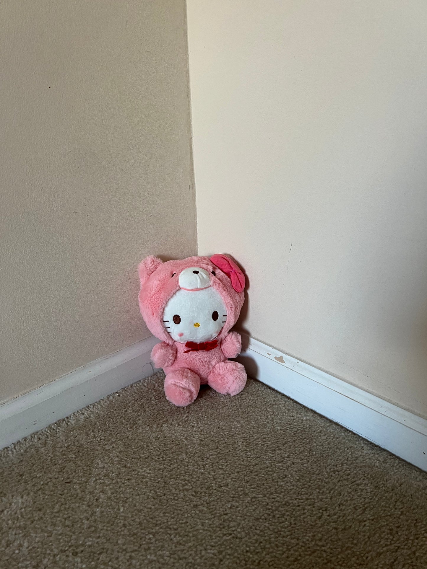 Hello kitty in pink bear onesie