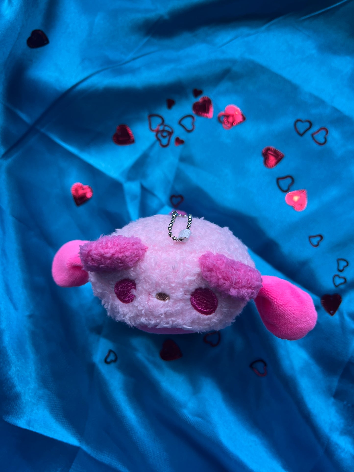 pink melody plush keychain