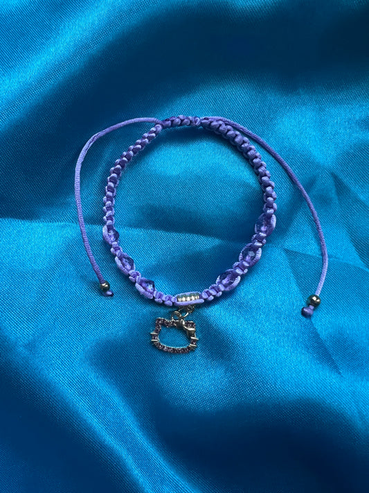 purple hello kitty thread bracelet
