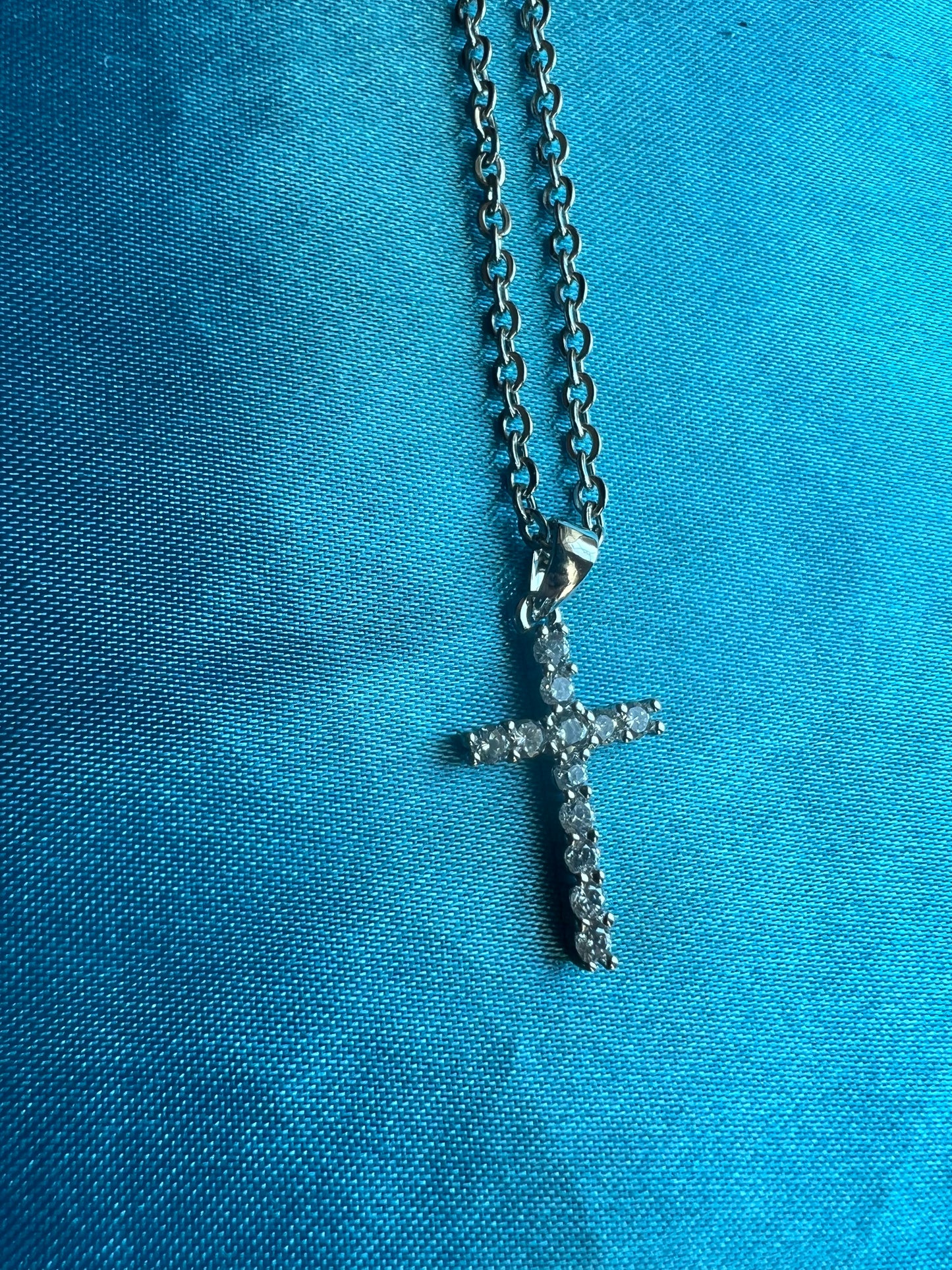 Silver cross necklace